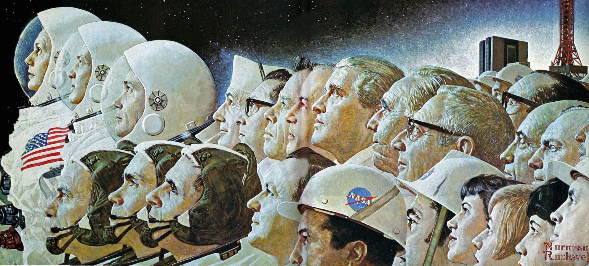 Apollo Space Program 1969 Norman Rockwell Art